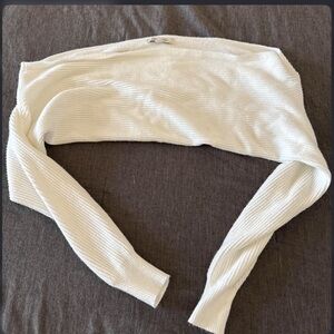 Francesca's Collections Off-Shoulder White Sweater